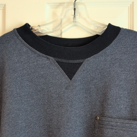 Nautica Men's Heather Navy Blue Crewneck Sweatshirt With Pocket - Picture 3 of 8